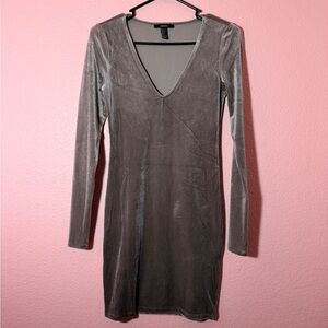 Forever 21 - Long Sleeve Gray/Amethyst Bodycon Dress